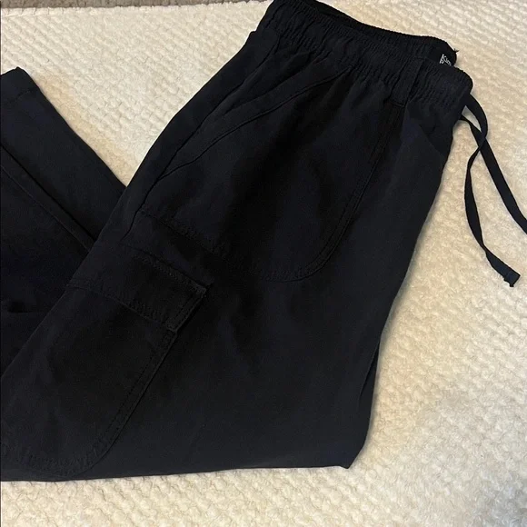 Kim Rogers Pants 100% Cotton Drawstring Waist Black Relaxed Casual Medium NWT - Picture 10 of 11